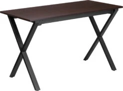 47.5''W X 23.75''D Walnut Computer Desk With Black Frame - By Flash Furniture - Madison Seating