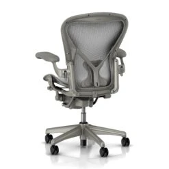 Aeron Fully Loaded Posture Fit - Titanium - By Herman Miller - Madison Seating -Executive Chairs Sales Aeron Fully Loaded Adjustable Lumbar Titanium By Herman Miller 2