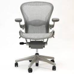 Aeron Fully Loaded Adjustable Lumbar - Titanium - By Herman Miller - Madison Seating