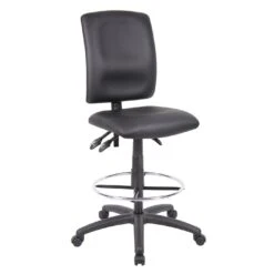 Armless Drafting Stool With Black CaressoftPlus Upholstery By Boss Office Products - Madison Seating