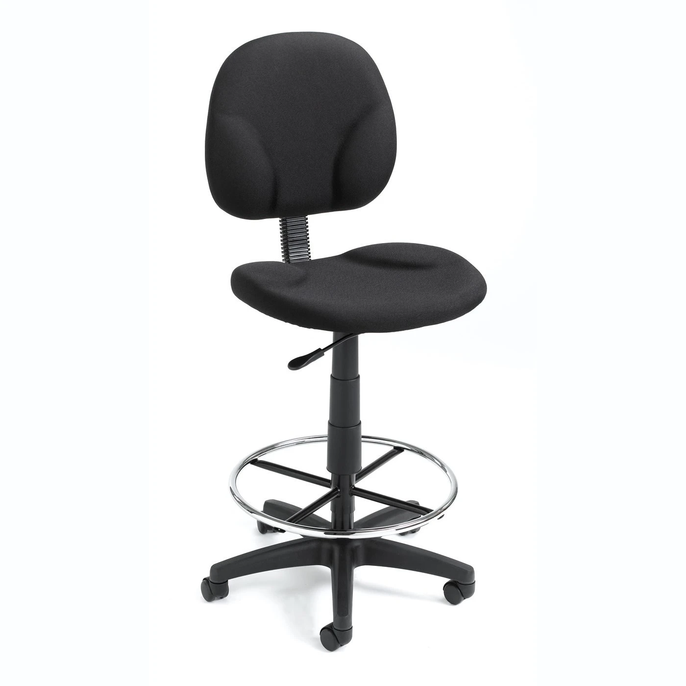 Armless Drafting Stool With Black Crepe Fabric Upholstery By Boss Office Products - Madison Seating 3 Armless Drafting Stool With Black Crepe Fabric Upholstery By Boss Office Products - Madison Seating
