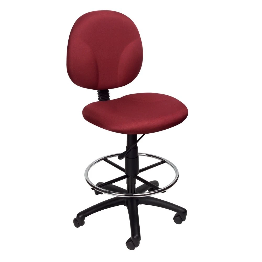 Armless Drafting Stool With Burgundy Crepe Fabric Upholstery By Boss Office Products - Madison Seating 3 Armless Drafting Stool With Burgundy Crepe Fabric Upholstery By Boss Office Products - Madison Seating