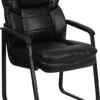 Black Leather Executive Side Reception Chair With Sled Base - By Flash Furniture - Madison Seating -Executive Chairs Sales Black Leather Executive Side Reception Chair with Sled Base by Flash Furniture