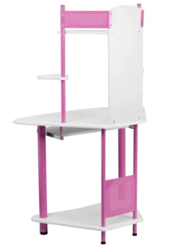 Blue Corner Computer Desk With Hutch - By Flash Furniture - Madison Seating -Executive Chairs Sales Blue Corner Computer Desk with Hutch by Flash Furniture 2