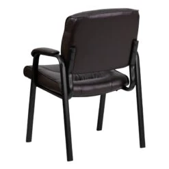 Brown Leather Executive Side Reception Chair With Black Frame Finish - By Flash Furniture - Madison Seating -Executive Chairs Sales Brown Leather Executive Side Reception Chair with Black Frame Finish by Flash Furniture 5
