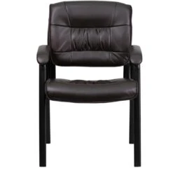 Brown Leather Executive Side Reception Chair With Black Frame Finish - By Flash Furniture - Madison Seating -Executive Chairs Sales Brown Leather Executive Side Reception Chair with Black Frame Finish by Flash Furniture 6