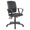 Budget Task Chair With Loop Arms With Black CaressoftPlus Upholstery By Boss Office Products - Madison Seating -Executive Chairs Sales Budget Task Chair with Loop Arms with Black CaressoftPlus Upholstery by Boss Office Products