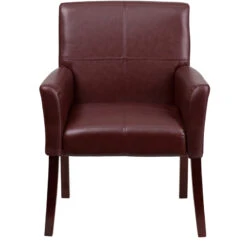 Burgundy Leather Executive Side Reception Chair With Mahogany Legs - By Flash Furniture - Madison Seating -Executive Chairs Sales Burgundy Leather Executive Side Reception Chair with Mahogany Legs by Flash Furniture 3