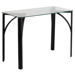 Contemporary Desk With Clear Tempered Glass Top - By Flash Furniture - Madison Seating