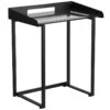 Contemporary Desk With Clear Tempered Glass And Black Frame - By Flash Furniture - Madison Seating 1 Contemporary Desk With Clear Tempered Glass And Black Frame - By Flash Furniture - Madison Seating -Executive Chairs Sales Contemporary Desk with Clear Tempered Glass and Black Frame by Flash Furniture