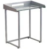 Contemporary Desk With Clear Tempered Glass And Silver Frame - By Flash Furniture - Madison Seating