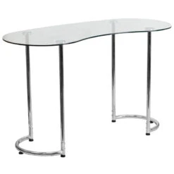 Contemporary Desk With Clear Tempered Glass - By Flash Furniture - Madison Seating
