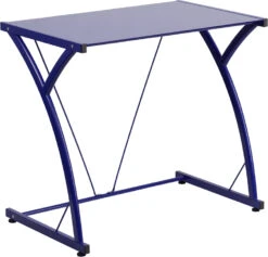 Contemporary Tempered Blue Glass Computer Desk With Matching Frame - By Flash Furniture - Madison Seating