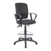 Drafting Stool With Loop Arms With Black Crepe Fabric Upholstery By Boss Office Products - Madison Seating -Executive Chairs Sales Drafting Stool with Loop Arms with Black Crepe Fabric Upholstery by Boss Office Products
