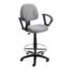 Drafting Stool With Loop Arms With Gray Crepe Fabric Upholstery By Boss Office Products - Madison Seating -Executive Chairs Sales Drafting Stool with Loop Arms with Gray Crepe Fabric Upholstery by Boss Office Products