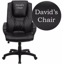 Dreamweaver Personalized Black Leather Executive Swivel Chair With Arms - By Flash Furniture - Madison Seating