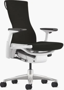 Embody Chair In Black Fabric By Herman Miller (White Frame ) New/Open Box - Madison Seating