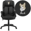 Embroidered Extreme Comfort High Back Black Leather Executive Swivel Chair With Flip-Up Arms - By Flash Furniture - Madison Seating -Executive Chairs Sales Embroidered Extreme Comfort High Back Black Leather Executive Swivel Chair with Flip Up Arms by Flash Furniture