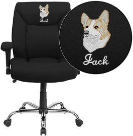 Embroidered HERCULES Series Big & Tall 400 Lb. Rated Black Fabric Swivel Task Chair With Adjustable Arms - By Flash Furniture - Madison Seating 3 Embroidered HERCULES Series Big & Tall 400 Lb. Rated Black Fabric Swivel Task Chair With Adjustable Arms - By Flash Furniture - Madison Seating