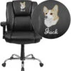 Embroidered HERCULES Series Big & Tall 400 Lb. Rated Black Leather Swivel Task Chair With Adjustable Arms - By Flash Furniture - Madison Seating -Executive Chairs Sales Embroidered HERCULES Series Big Tall 400 lb. Rated Black Leather Swivel Task Chair with Adjustable Arms by Flash Furniture 2