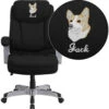 Embroidered HERCULES Series Big & Tall 500 Lb. Rated Black Fabric Executive Swivel Chair With Arms - By Flash Furniture - Madison Seating