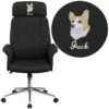 Embroidered High Back Black Fabric Executive Swivel Chair With Chrome Base And Fully Upholstered Arms - By Flash Furniture - Madison Seating -Executive Chairs Sales Embroidered High Back Black Fabric Executive Swivel Chair with Chrome Base and Fully Upholstered Arms by Flash Furniture