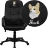 Embroidered High Back Black Glove Vinyl Executive Swivel Chair With Arms - By Flash Furniture - Madison Seating -Executive Chairs Sales Embroidered High Back Black Glove Vinyl Executive Swivel Chair with Arms by Flash Furniture