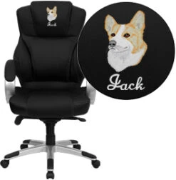 Embroidered High Back Black Leather Contemporary Executive Swivel Chair - By Flash Furniture - Madison Seating