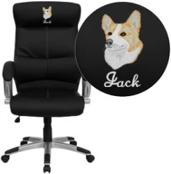 Embroidered High Back Black Leather Executive Swivel Chair - By Flash Furniture - Madison Seating