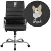 Embroidered High Back Black Leather Executive Swivel Chair With Chrome Base And Arms - By Flash Furniture - Madison Seating -Executive Chairs Sales Embroidered High Back Black Leather Executive Swivel Chair with Chrome Base and Arms by Flash Furniture