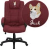 Embroidered High Back Burgundy Fabric Executive Swivel Chair With Arms - By Flash Furniture - Madison Seating -Executive Chairs Sales Embroidered High Back Burgundy Fabric Executive Swivel Chair with Arms by Flash Furniture