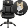 Embroidered High Back Folding Black Leather Executive Swivel Chair With Arms - By Flash Furniture - Madison Seating -Executive Chairs Sales Embroidered High Back Folding Black Leather Executive Swivel Chair with Arms by Flash Furniture