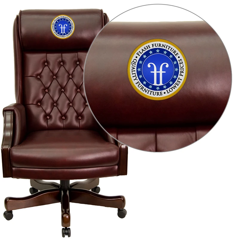 Embroidered High Back Traditional Tufted Burgundy Leather Executive Swivel Chair With Arms - By Flash Furniture - Madison Seating 3 Embroidered High Back Traditional Tufted Burgundy Leather Executive Swivel Chair With Arms - By Flash Furniture - Madison Seating