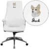 Embroidered High Back White Leather Executive Swivel Chair With Arms - By Flash Furniture - Madison Seating