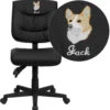 Embroidered Mid-Back Black Leather Multifunction Swivel Task Chair - By Flash Furniture - Madison Seating -Executive Chairs Sales Embroidered Mid Back Black Leather Multifunction Swivel Task Chair by Flash Furniture