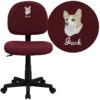 Embroidered Mid-Back Burgundy Fabric Swivel Task Chair - By Flash Furniture - Madison Seating