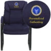 Embroidered Navy Microfiber Executive Side Reception Chair With Sled Base - By Flash Furniture - Madison Seating -Executive Chairs Sales Embroidered Navy Microfiber Executive Side Reception Chair with Sled Base by Flash Furniture