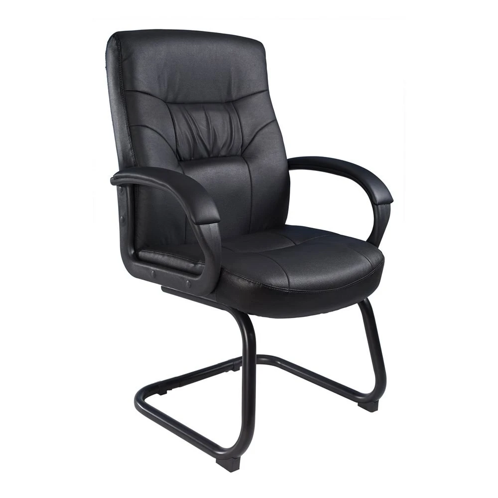 Executive Mid-Back LeatherPlus Guest Chair With Cantilever Sled Base By Boss Office Products - Madison Seating 3 Executive Mid-Back LeatherPlus Guest Chair With Cantilever Sled Base By Boss Office Products - Madison Seating