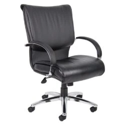 Executive Office Chair With Chrome Finish - With Knee Tilt By Boss Office Products - Madison Seating