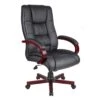 Executive Office Chair With Mahogany Finish By Boss Office Products - Madison Seating