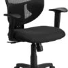 Galaxy Mid-Back Designer Black Mesh Back Swivel Task Chair With Adjustable Arms - By Flash Furniture - Madison Seating -Executive Chairs Sales Galaxy Mid Back Designer Black Mesh Back Swivel Task Chair with Adjustable Arms by Flash Furniture