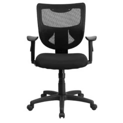 Galaxy Mid-Back Designer Black Mesh Back Swivel Task Chair With Adjustable Arms - By Flash Furniture - Madison Seating -Executive Chairs Sales Galaxy Mid Back Designer Black Mesh Back Swivel Task Chair with Adjustable Arms by Flash Furniture 3