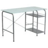 Glass Computer Desk With Open Storage - By Flash Furniture - Madison Seating -Executive Chairs Sales Glass Computer Desk with Open Storage by Flash Furniture