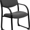 Gray Fabric Executive Side Reception Chair With Sled Base - By Flash Furniture - Madison Seating 1 Gray Fabric Executive Side Reception Chair With Sled Base - By Flash Furniture - Madison Seating -Executive Chairs Sales Gray Fabric Executive Side Reception Chair with Sled Base by Flash Furniture