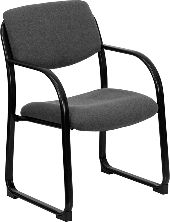 Gray Fabric Executive Side Reception Chair With Sled Base - By Flash Furniture - Madison Seating 3 Gray Fabric Executive Side Reception Chair With Sled Base - By Flash Furniture - Madison Seating