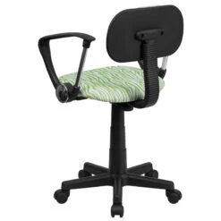 Green And White Zebra Print Swivel Task Chair With Arms - By Flash Furniture - Madison Seating -Executive Chairs Sales Green and White Zebra Print Swivel Task Chair with Arms by Flash Furniture 2