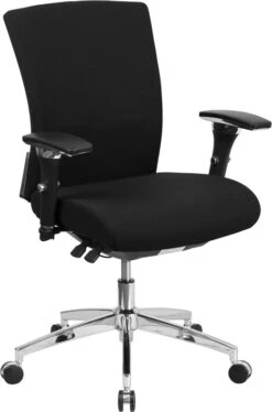 HERCULES Series 24/7 Intensive Use 300 Lb. Rated Black Fabric Multifunction Executive Swivel Chair With Seat Slider - By Flash Furniture - Madison Seating