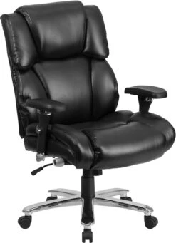 HERCULES Series 24/7 Intensive Use Big & Tall 400 Lb. Rated Black Leather Executive Swivel Chair With Lumbar Knob - By Flash Furniture - Madison Seating