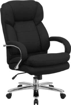 HERCULES Series 24/7 Intensive Use Big & Tall 500 Lb. Rated Black Fabric Executive Swivel Chair With Loop Arms - By Flash Furniture - Madison Seating