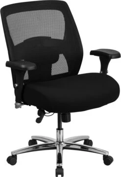 HERCULES Series 24/7 Intensive Use Big & Tall 500 Lb. Rated Black Mesh Executive Swivel Chair With Ratchet Back - By Flash Furniture - Madison Seating